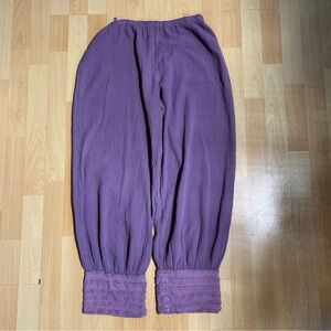 Oh My Gauze Barrel Leg Pull on Pant Purple Lagenlook